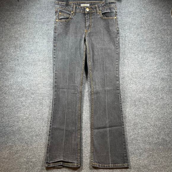 Southpole Y2K Jeans Women's 9 Black Flare Leg Embossed Pockets Denim Casual - Picture 1 of 10